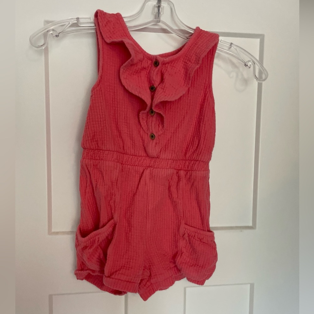 Genuine Kids by OshKosh girls Coral Romper Size 5T